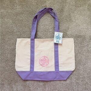 Trader Joe's Lavender Large Canvas Tote